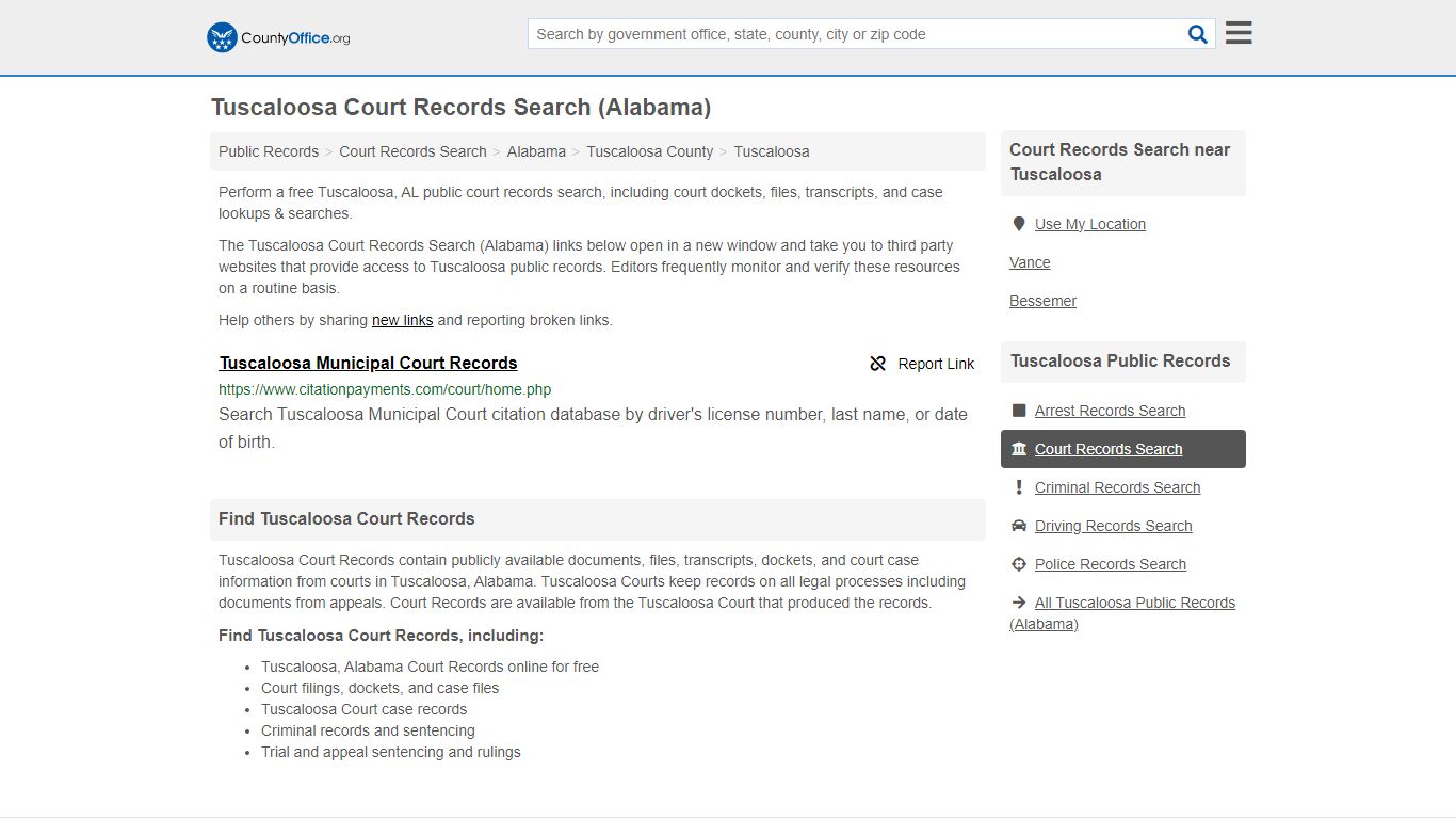 Court Records Search - Tuscaloosa, AL (Adoptions, Criminal, Child ...